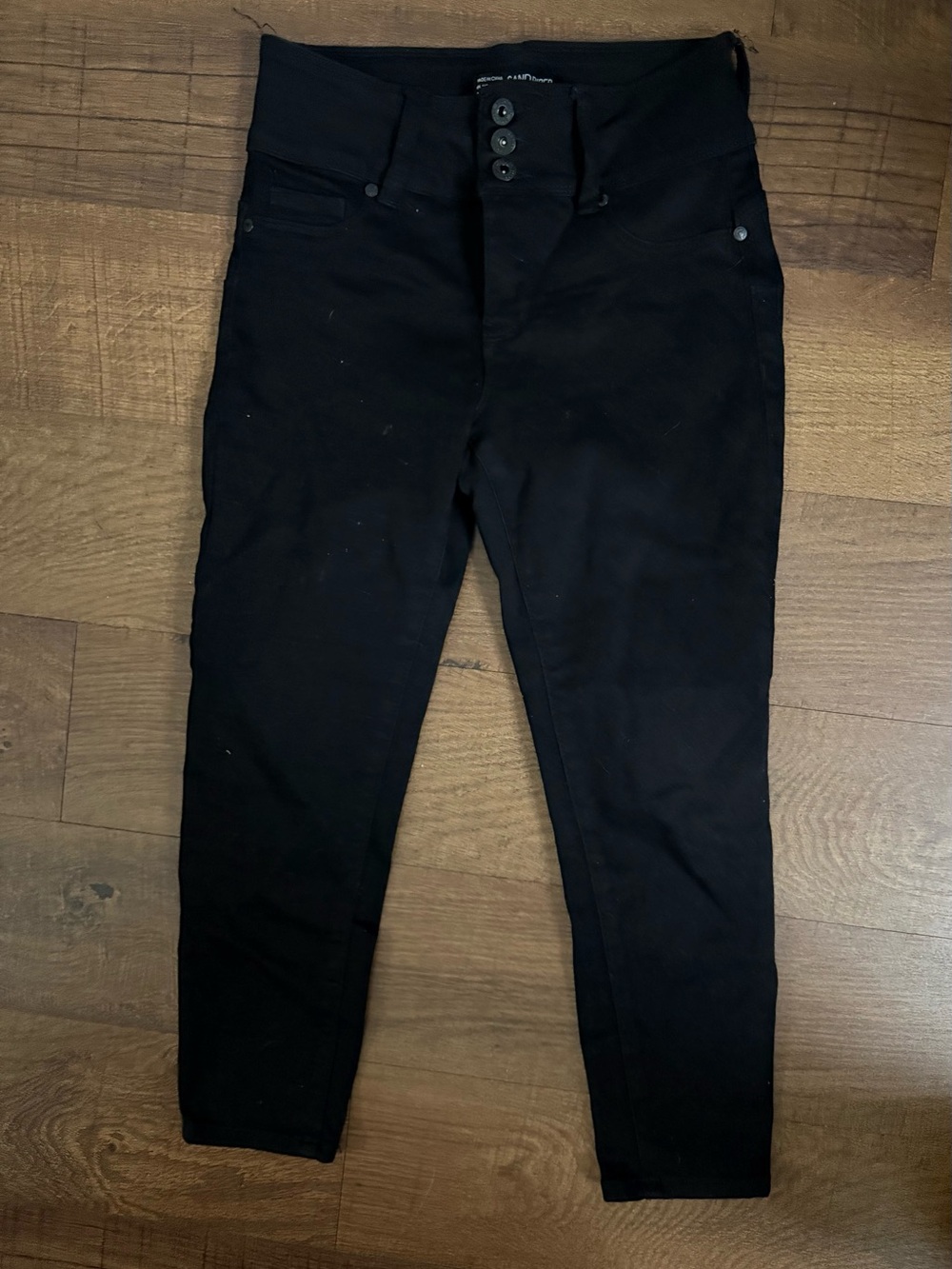 Women's Black High-Waist Skinny Chinos